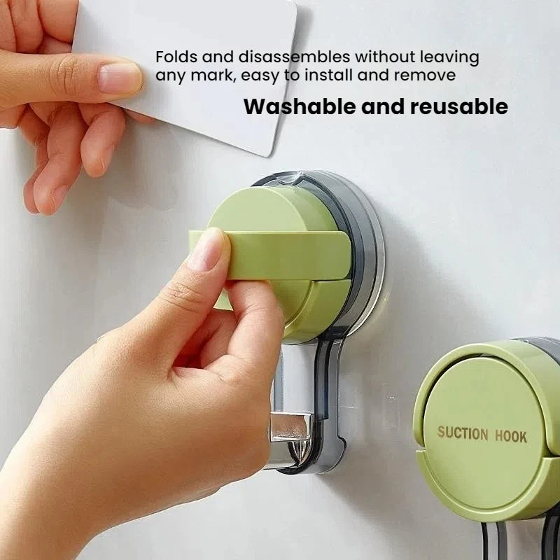 Strong Vacuum Suction Hooks - No-Drill Traceless Adhesive Hooks for Bathroom, Kitchen & Door
