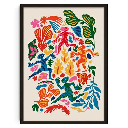 Retro Abstract Nourishing Soul Canvas Wall Art - Classic Unframed Print Poster for Home & Living Room Decoration - Hom Haven