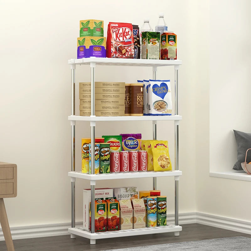4-Layer Multi-Purpose Floor Standing Storage Rack - Bathroom, Kitchen & Living Room Organizer