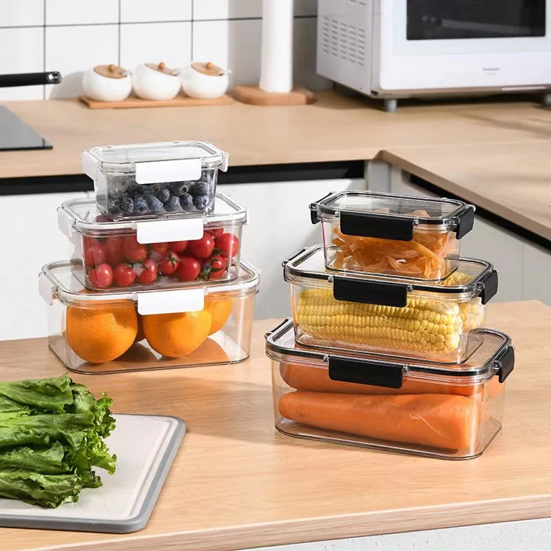 Refrigerator Crisper Storage Boxes, Sealed Fresh Food Organizer (3/1 Pcs)