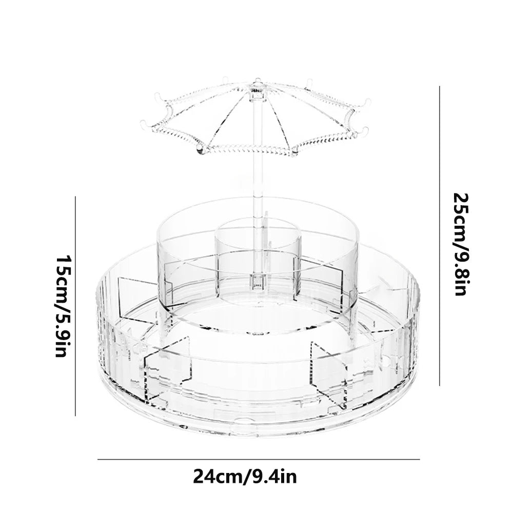 360° Rotating Acrylic Desktop Cosmetic Organizer