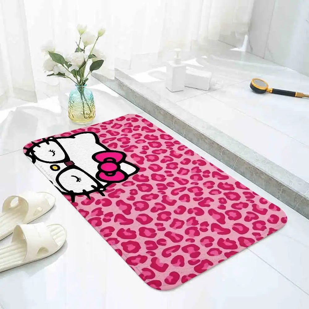 Cute H-hello-K-Kitty Floor Mat Bathroom Absorbent Mat Simple Door Dirt-resistant Mat Home Kitchen Mat Foot Mat Entry Mat