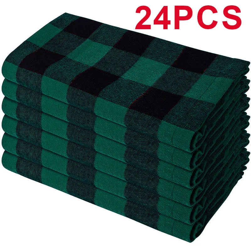 Set Of 6/12/24 40x40cm Tablecloth Napkins, Durable Polyester Thickened Pads, Reusable Kitchen, Dining, Holiday Decorations
