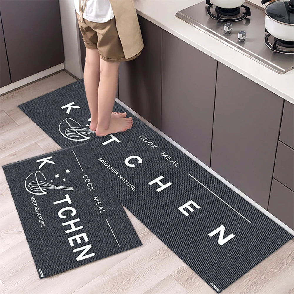 Soft Washable Kitchen Floor Mat - Anti-Slip Long Area Rug for Bedroom, Hallway & Bathroom Entrance