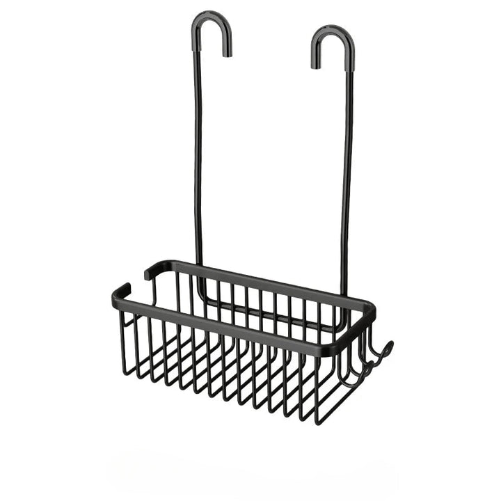 No-Drill Shower Rack & Toilet Storage Basket - Wall-Mounted Aluminum Bathroom Shelf for Bath Products