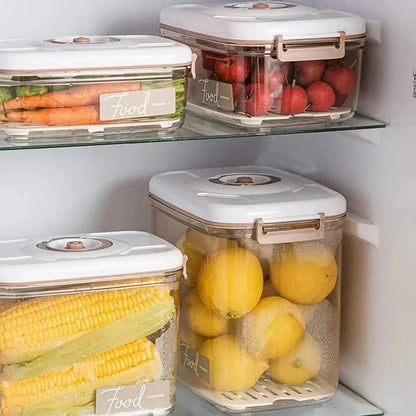 Vacuum Sealed Food Storage Box - Large Capacity Transparent Fresh-Keeping Kitchen Container with Pump - Hom Haven