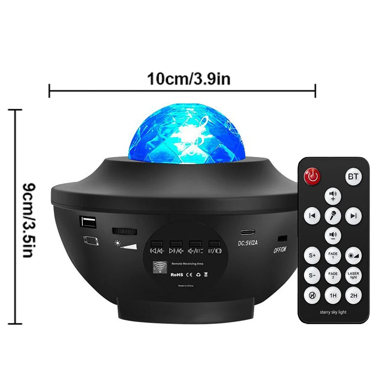 Starry Galaxy Projector Night Light with Bluetooth Music Night Lamp