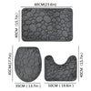 1 Set of Solid Color Simple Bathroom Water-absorbing and Non-slip Floor Mat Stone Pattern, Comfortable and Soft, Three-piece Set