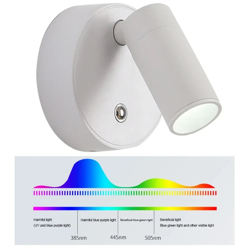 USB Rechargeable Adjustable Wall Light with Remote Touch Bedside Lamp
