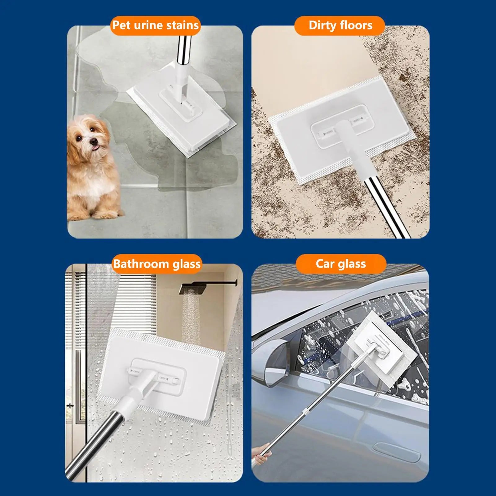 No-Wash Face Towel Mop with Reusable Cloths for Home Cleaning