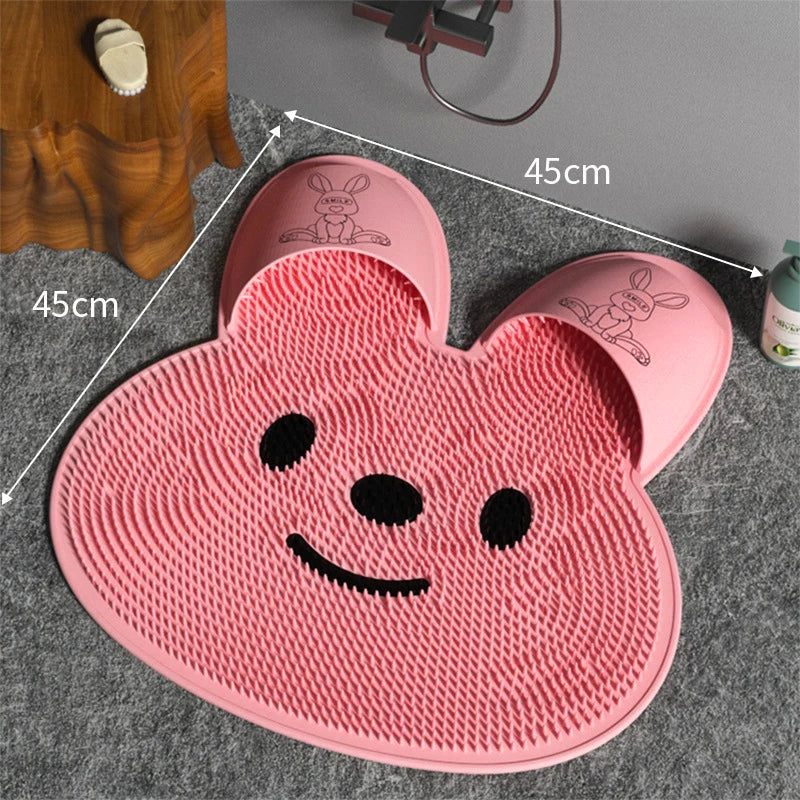 Silicone Foot Massage Bathroom Mat - Anti-Slip Back Massage & Dead Skin Removal Shower Floor Pad (45x45cm) - Hom Haven