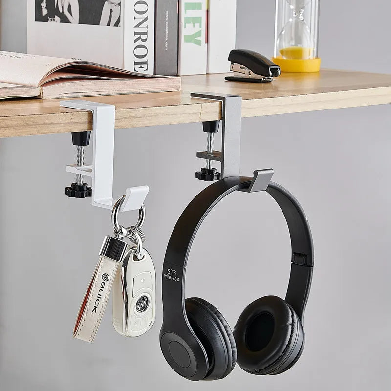 Adjustable Punch-Free Desk Edge Hook - Gaming Headset Hanger & Backpack Storage Hook (1/2 Pcs) - Hom Haven