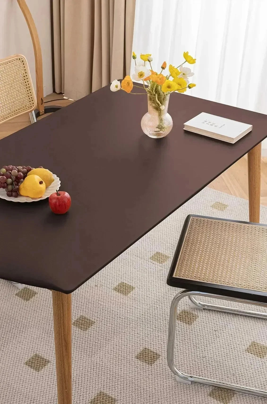 1pc tablecloth pad in durable waterproof leather - customised cover for table or dining table