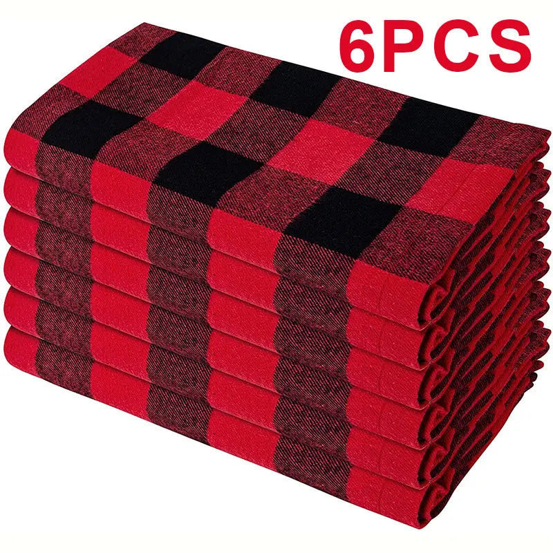 Set Of 6/12/24 40x40cm Tablecloth Napkins, Durable Polyester Thickened Pads, Reusable Kitchen, Dining, Holiday Decorations