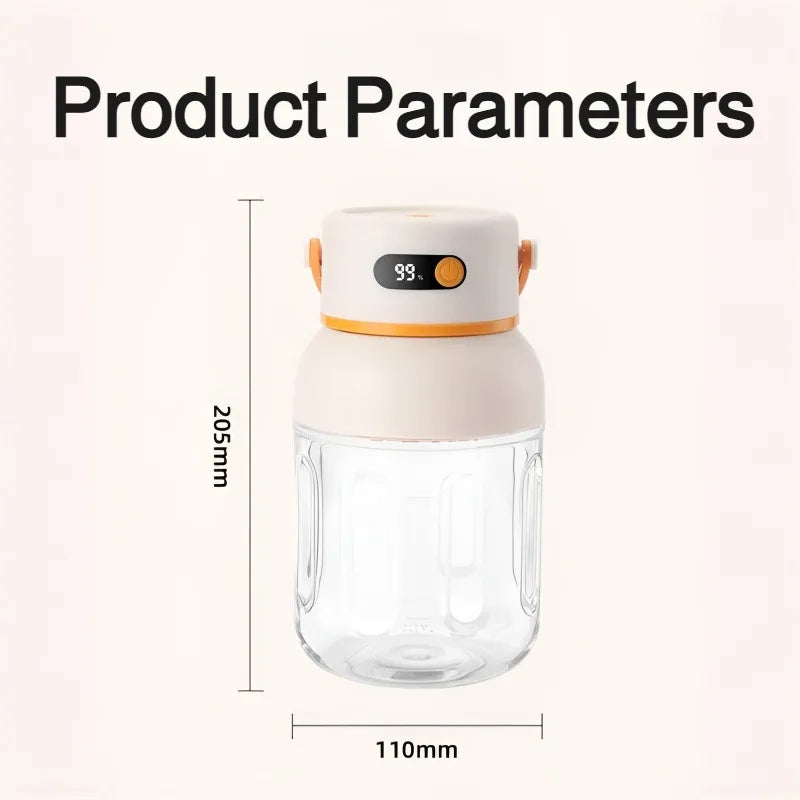 Portable Mini Blender USB Rechargeable Juicer Cup Multifunctional Ice Crushing Mixer for Home Travel Personal Fruit Juice