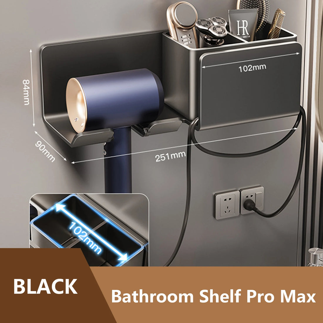 Hair Dryer Holder Wall Dryer Cradle Straightener Stand Hairdryer Organizer Box Toilet Blower Holder Shelf Bathroom Accessories