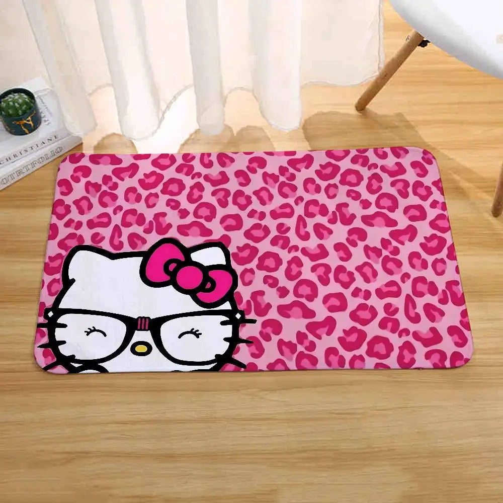 Cute H-hello-K-Kitty Floor Mat Bathroom Absorbent Mat Simple Door Dirt-resistant Mat Home Kitchen Mat Foot Mat Entry Mat