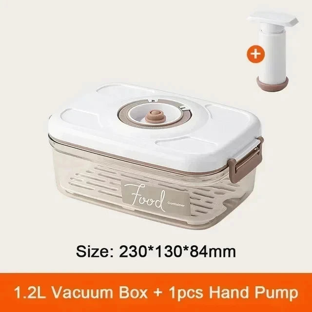 Vacuum Sealed Food Storage Box - Large Capacity Transparent Fresh-Keeping Kitchen Container with Pump