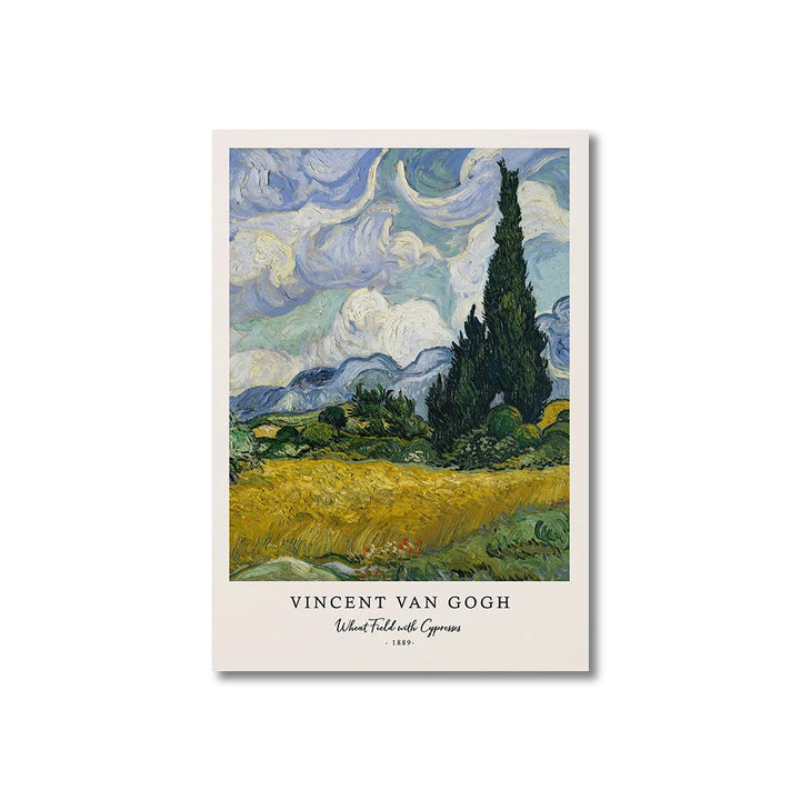 Vincent Van Gogh Starry Night Canvas Wall Art - Unframed Classic Painting Print for Living Room Decor