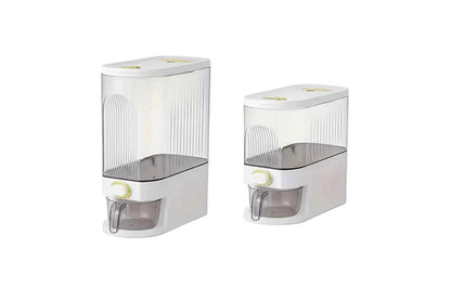 Large Kitchen Rice Dispenser - 5kg/10kg Pantry Storage Solution with Built-in Measuring Cup - Hom Haven