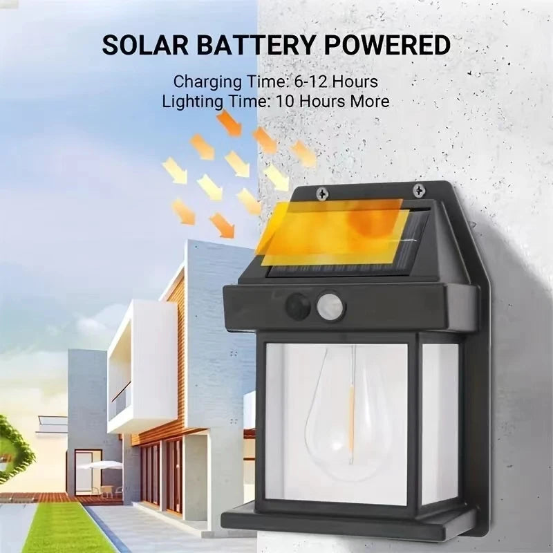 Solar Powered Waterproof LED Wall Light with Motion Sensor for Outdoor Garden