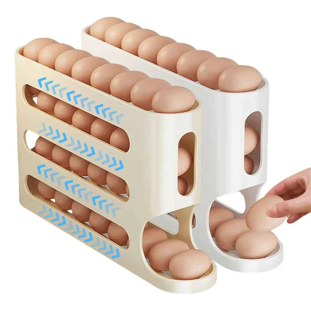 4-Layer Automatic Egg Dispenser - Smart Fridge Egg Organizer for Efficient Storage - Hom Haven