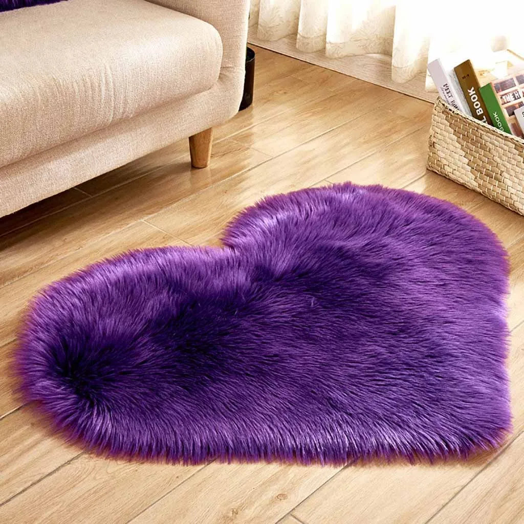 Faux Sheepskin Shaggy Area Rug - Non-Slip Fluffy Soft Imitation Wool Bedroom & Indoor Carpet