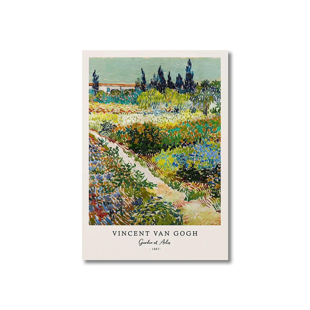 Vincent Van Gogh Starry Night Canvas Wall Art - Unframed Classic Painting Print for Living Room Decor - Hom Haven