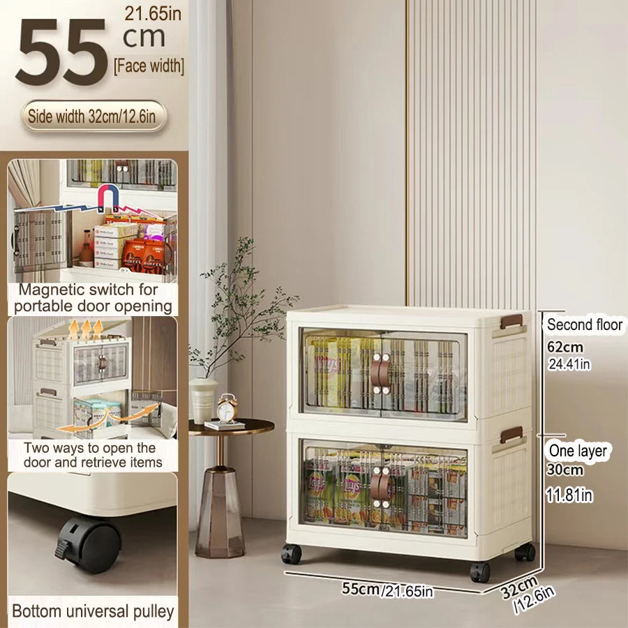 Large Capacity Multifunction Folding Storage Cabinet Dustproof Wardrobe Closet Organizer Easy-to-Install Storage Boxes