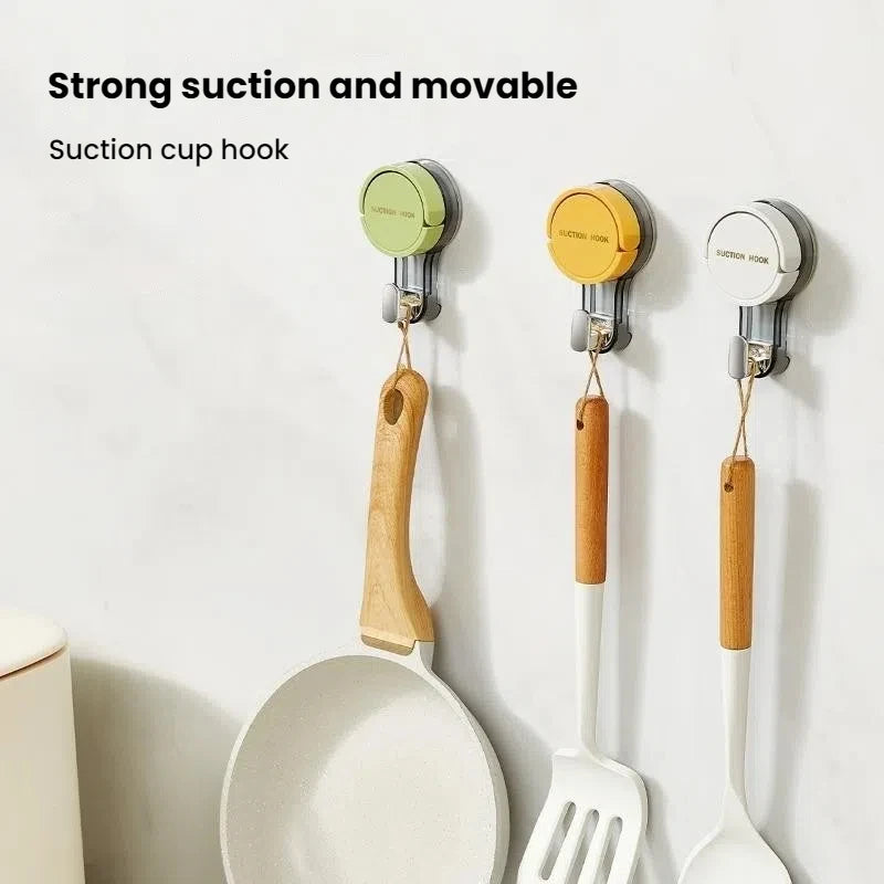Strong Vacuum Suction Hooks - No-Drill Traceless Adhesive Hooks for Bathroom, Kitchen & Door