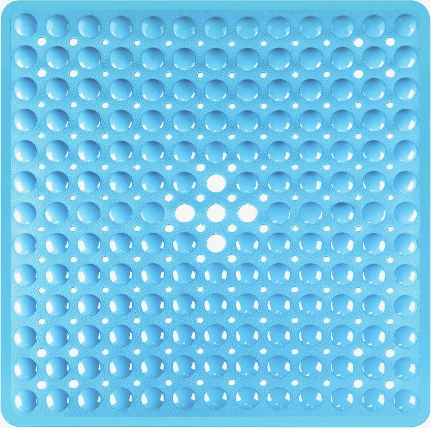 21x21 Inch Square Non-Slip Shower Mat - Clear PVC Anti-Slip Bathroom Stall Floor Mat