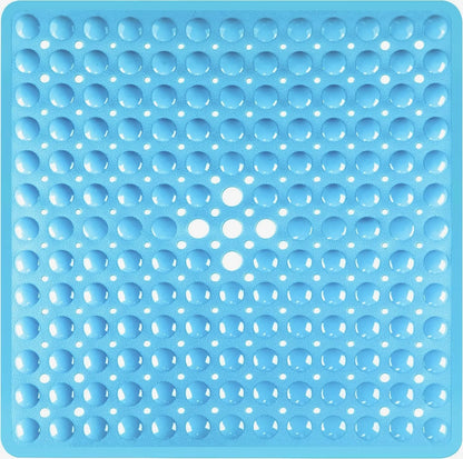 21x21 Inch Square Non-Slip Shower Mat - Clear PVC Anti-Slip Bathroom Stall Floor Mat - Hom Haven
