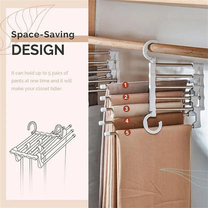 Folding Pants Hanger Space-Saving Clothes Organizer - Hom Haven