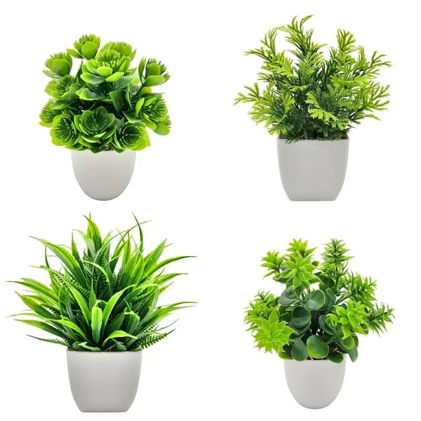 Mini Artificial Potted Flowers Bonsai - Fake Plant Table Decor & Home Garden Ornament - Hom Haven