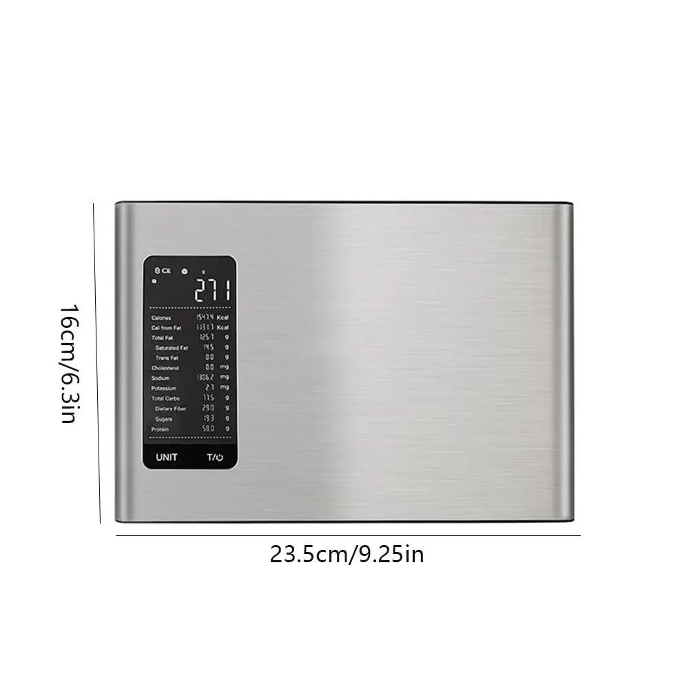 Stainless Steel Smart Food Scale with App & Nutrient Tracking (19 Nutrients)