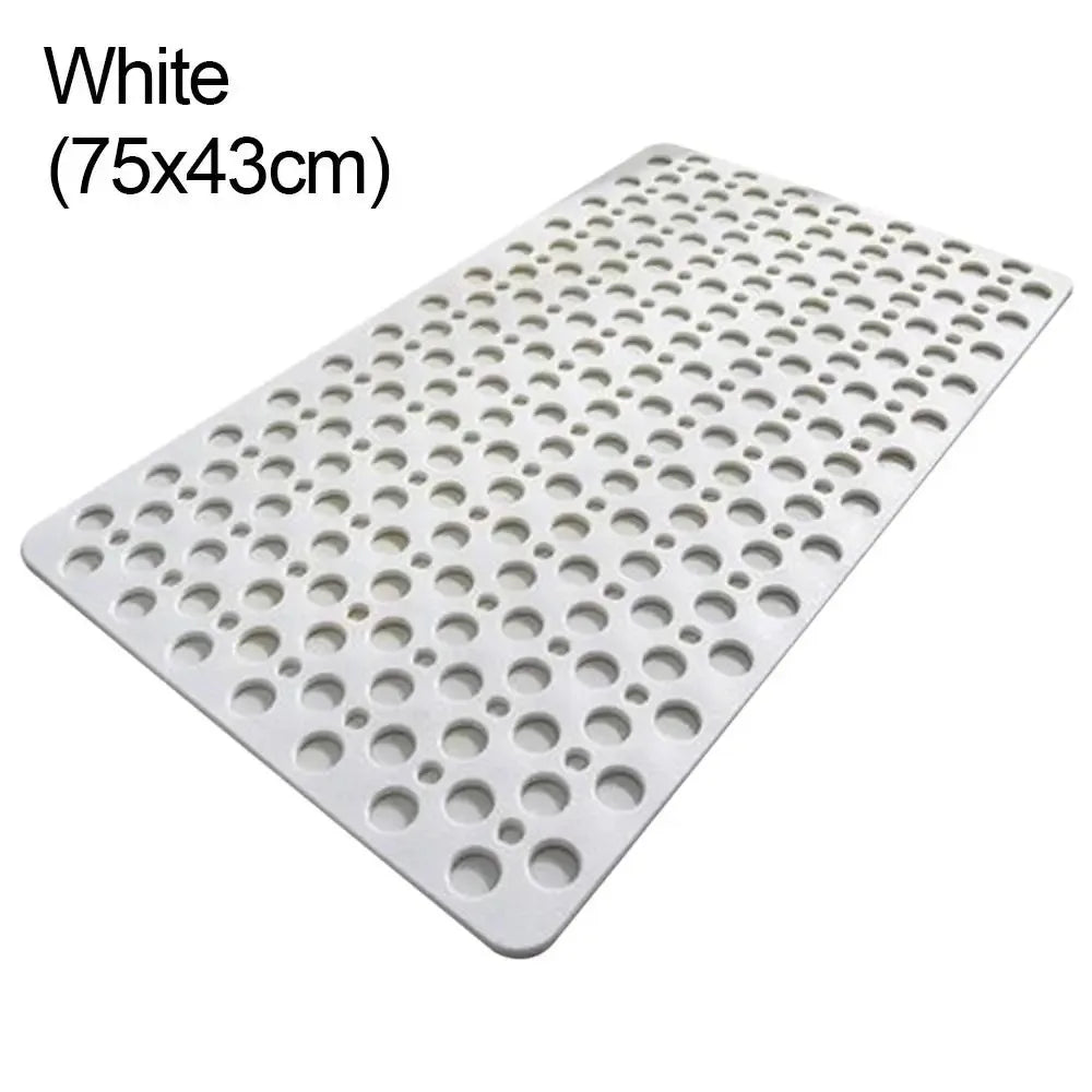 Non-Slip Bath Mat with Drain Holes & Suction Cups - Easy Clean Bathtub Mat Bathroom Accessory - Hom Haven