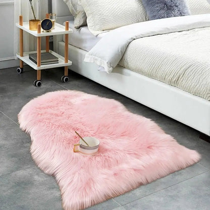 Soft Shaggy Faux Fur Rug 60x90cm - Extra Thick Non-Slip Plush Bedroom & Living Room Carpet - Hom Haven