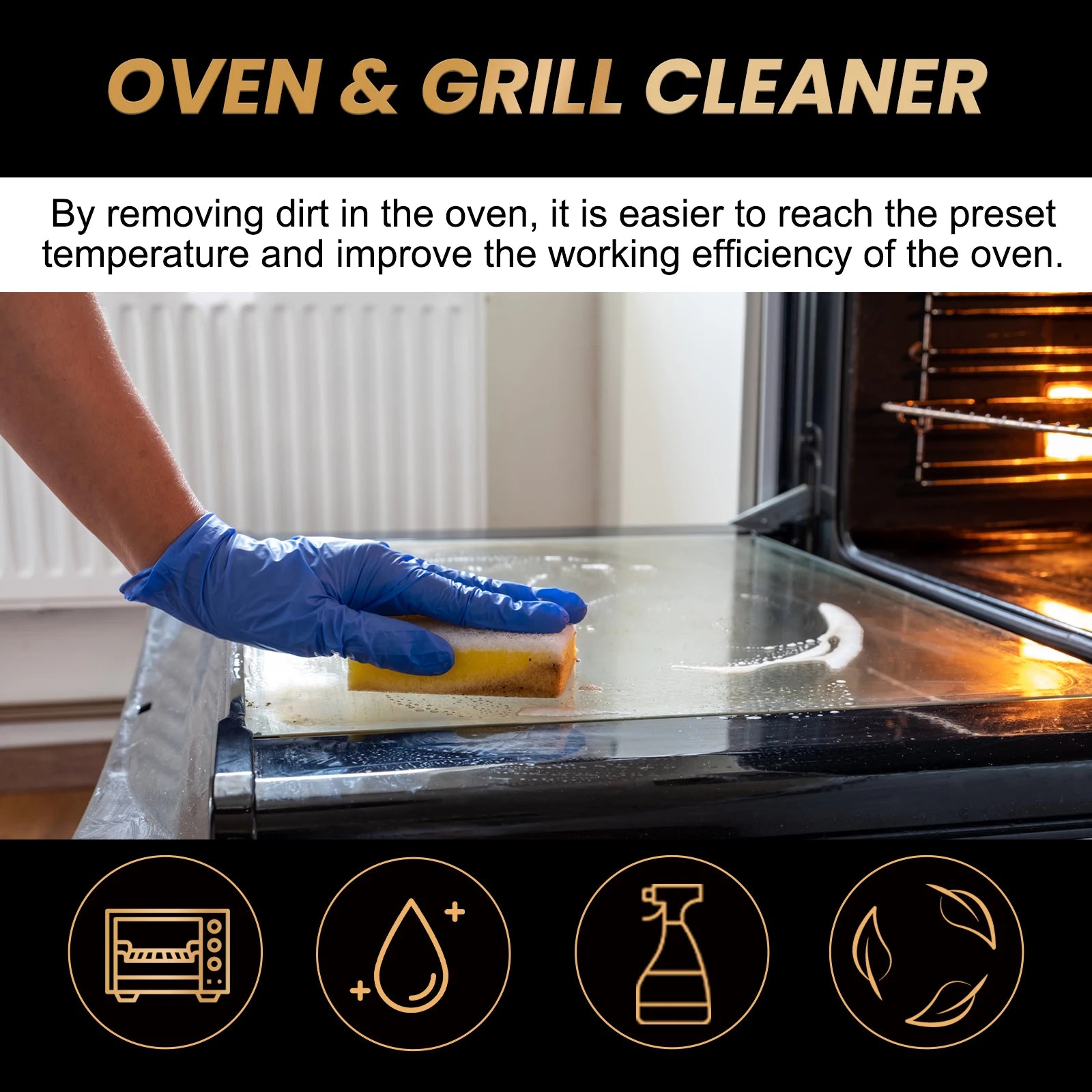 Oven Cleaning Foam Spray Removes Oil Stains for Kitchen Appliances