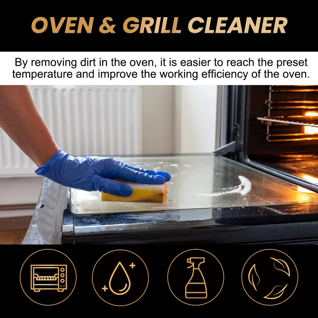 Oven Cleaning Foam Spray Removes Oil Stains for Kitchen Appliances