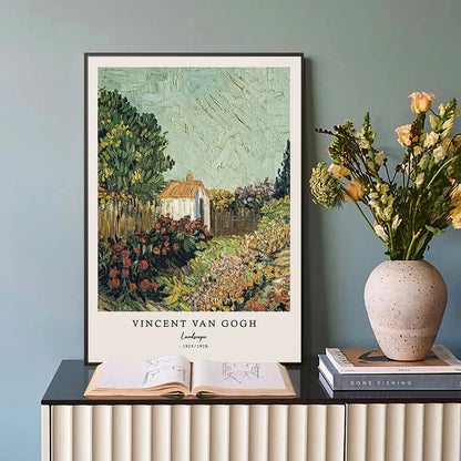 Vincent Van Gogh Starry Night Canvas Wall Art - Unframed Classic Painting Print for Living Room Decor - Hom Haven