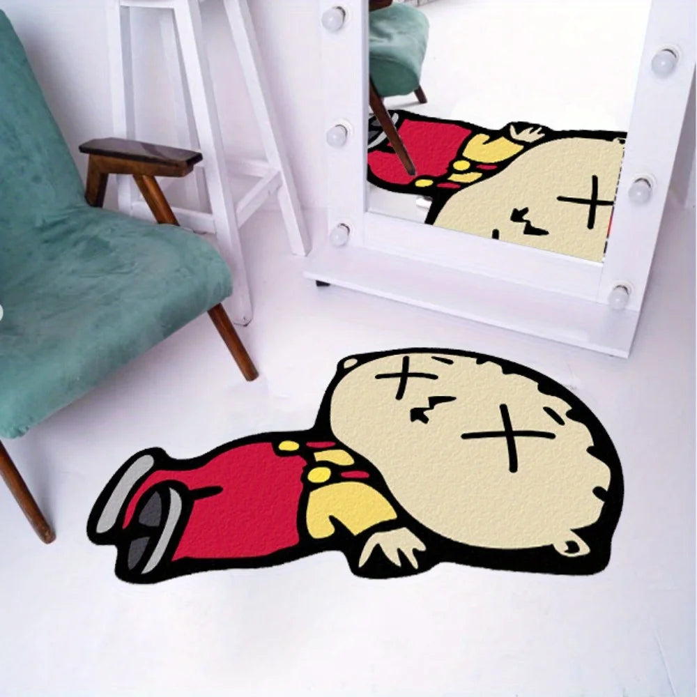 VIKAMA Humorous Cartoon Character Carpet - Soft Anti-Slip Bedroom & Living Room Floor Mat