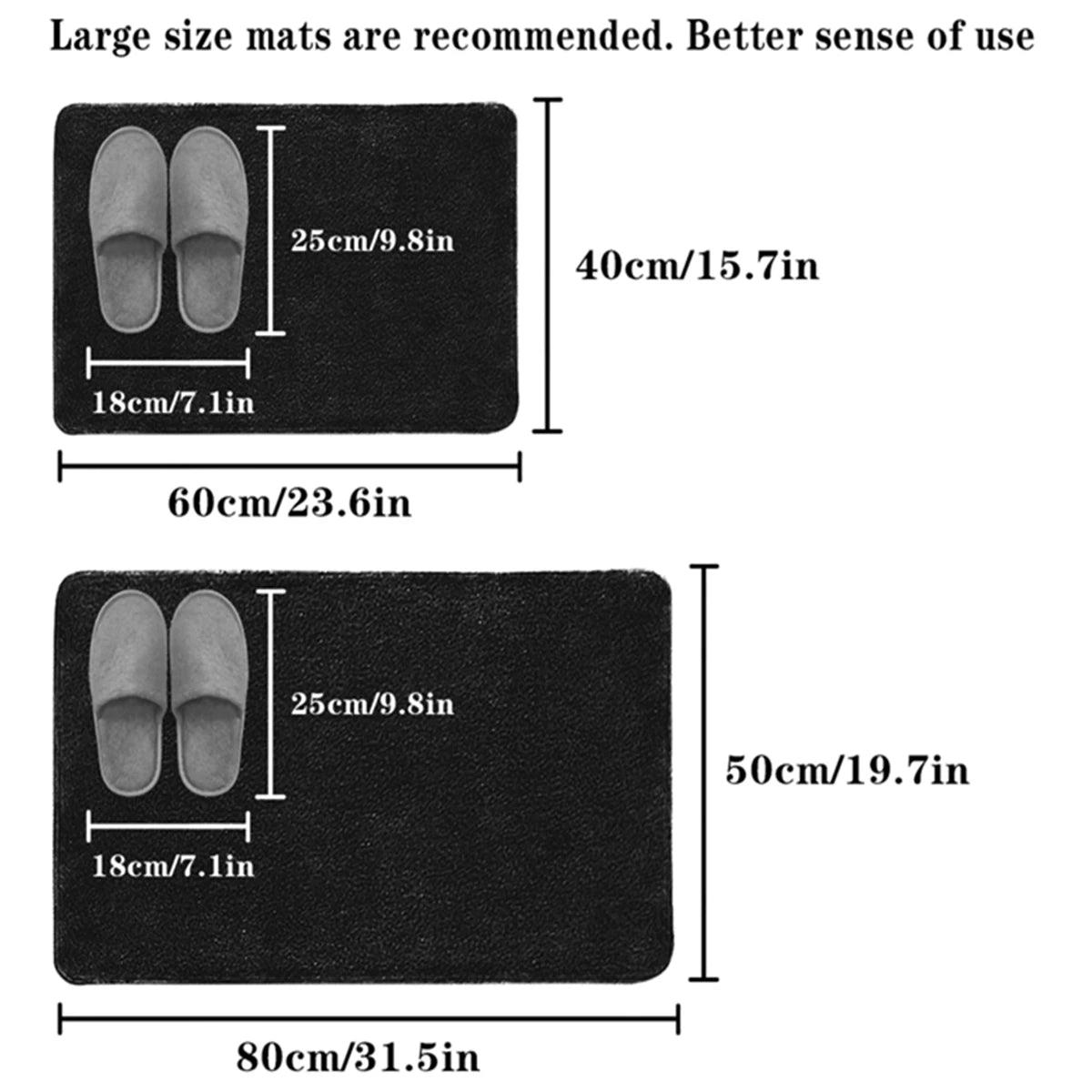 Soft Thick Flannel Bathroom Mat - Anti-Slip Water Absorbing Bath & Door Mat for Home Decoration