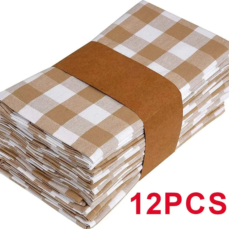 Set Of 6/12/24 40x40cm Tablecloth Napkins, Durable Polyester Thickened Pads, Reusable Kitchen, Dining, Holiday Decorations