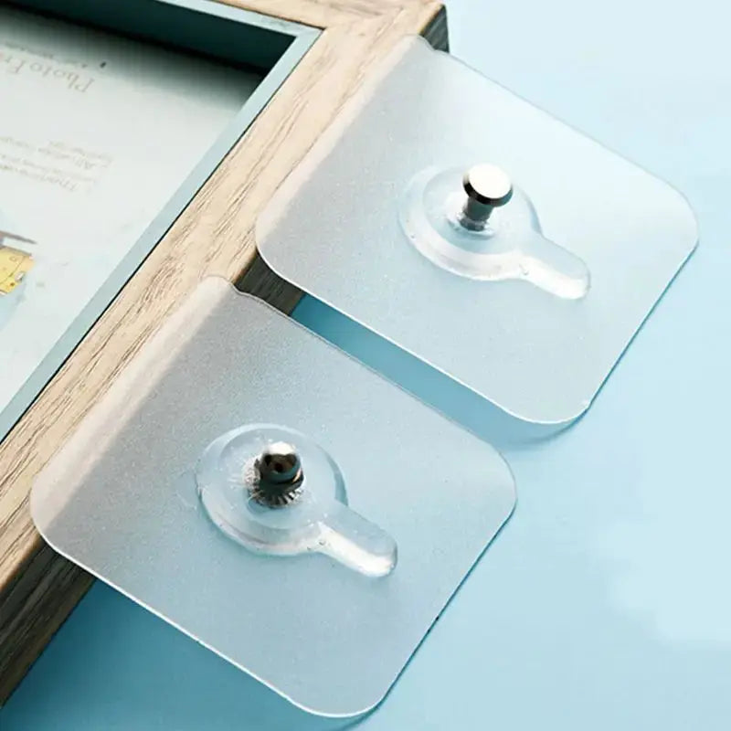 Transparent Adhesive Wall Hooks for Frames & Photos - 10 PCs
