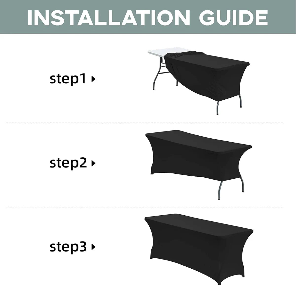 Spandex Tablecloth Tight Fitted Washable and Wrinkle Resistant Stretch Rectangular Patio Table Cover for Event Wedding Parties