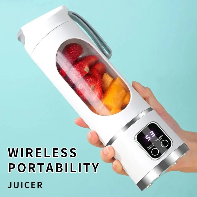 Portable 10-Blade USB Rechargeable Blender 450ml for Smoothies and Ice