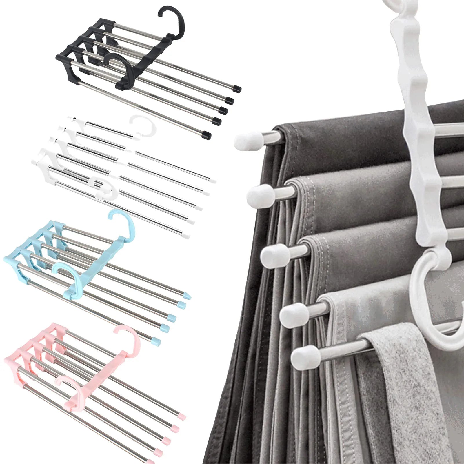 Folding Pants Hanger Space-Saving Clothes Organizer