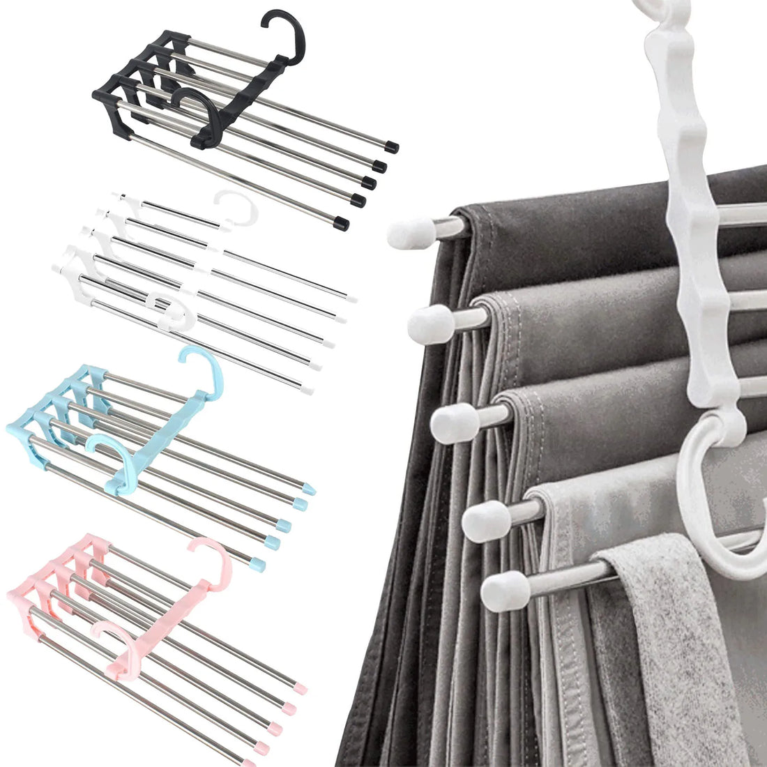 Folding Pants Hanger Space-Saving Clothes Organizer