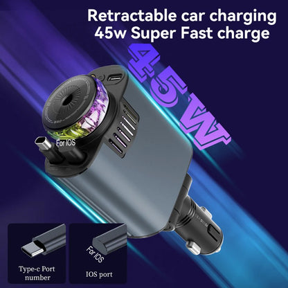 5-in-1 PD45W Car Charger with Starlight Aromatherapy Air Freshener - Hom Haven