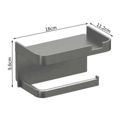 Toilet Paper Holder & Storage Rack - Plastic Wall-Mounted Kitchen Towel, Seasoning & Phone Holder - Hom Haven